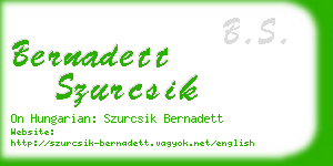 bernadett szurcsik business card